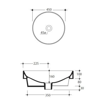 Раковина Kerasan Cento 3557 450 мм