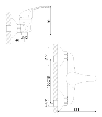 Смеситель Rossinka A A35-41 для душа