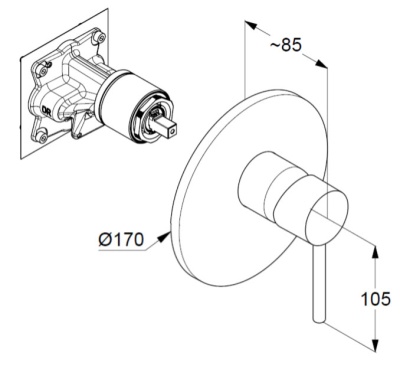 Смеситель для душа Kludi Bozz 386553976 Черный