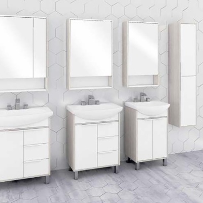 Зеркальный шкаф Акватон Рико 50 1A212302RIB90 Белый Ясень фабрик