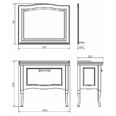 Зеркало Comforty Павия 100 4147986 Белый глянец