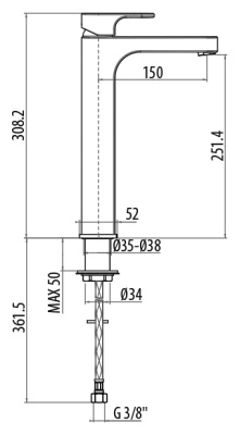 Смеситель для раковины Gattoni H2Omix1000 1046 хром