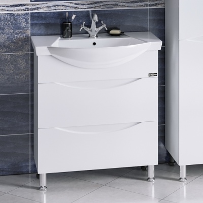 Тумба с раковиной СанТа Сатурн 75 700222 Белая