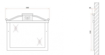 Зеркало BelBagno Primavera 100 BB45S/PBA Bianco Antico