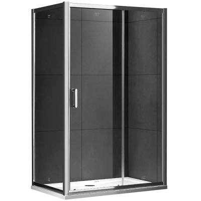 Душевой уголок Gemy S30191D-A85 110х85 профиль Хром стекло прозрачное