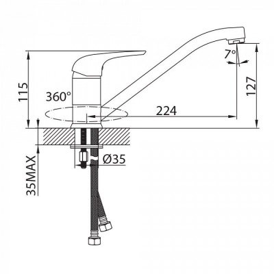 Смеситель для кухни Milardo Baffin BA56002C MI Хром Смеситель для кухни Milardo Baffin BA56002C MI Хром