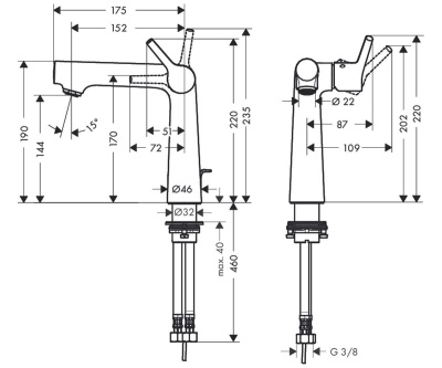Смеситель для раковины Hansgrohe Talis S 72113000 Хром