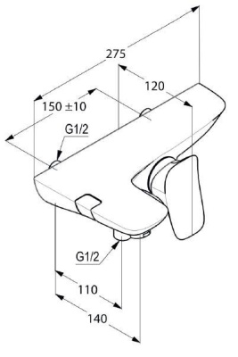 Смеситель для ванны Kludi Ambienta 534450575 Хром