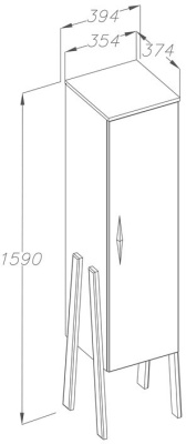 Шкаф пенал Opadiris Флоридо 35 L Z0000014838 Белый глянцевый/Светлый орех