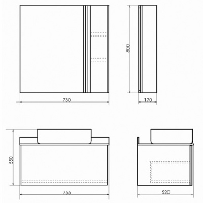 Тумба с раковиной Comforty Эдинбург 75 4149066 подвесная Бетон светлый