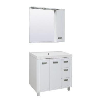 Тумба с раковиной Runo Карат 80 Белая