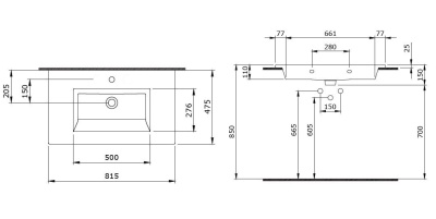 Раковина Bocchi Milano 80 1113 Белая глянцевая