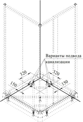 Душевой уголок Radomir Респект 100x100 1-03-1-0-0-1331 с поддоном профиль Белый стекло матовое