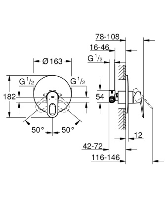 Смеситель для душа Grohe BauLoop 29080000 Хром Смеситель для душа Grohe BauLoop 29080000 Хром