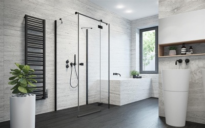 Дверь душевого уголка Radaway Essenza New KDJ+S 90 L профиль Хром стекло прозрачное