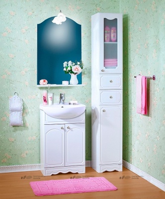 Шкаф пенал Бриклаер Лючия 34 Белый глянцевый