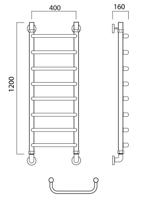 Водяной полотенцесушитель Aquanerzh 00-06A12040 Хром