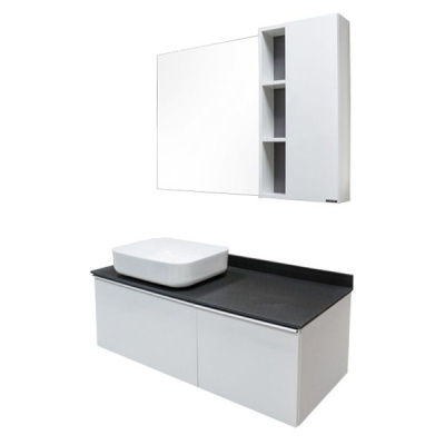 Тумба с раковиной Comforty Милан 120 4136268 подвесная Белая