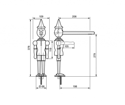 Смеситель для кухни Emmevi Pinocchio 1887 Белый