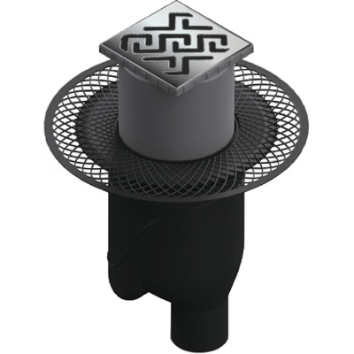 Душевой трап Berges Wasserhaus Platz Antik 150x150 090061 с решеткой Матовый хром