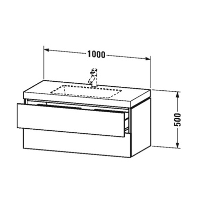 Тумба с раковиной Duravit L-Cube 100 LC6928O1313 подвесная Американский орех