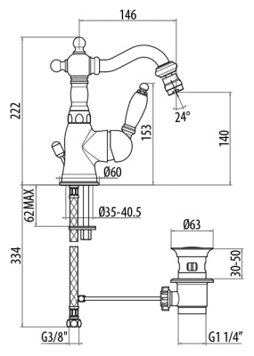Смеситель для биде Gattoni Orta 2751 хром