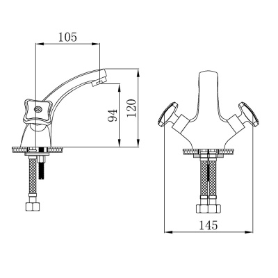 Смеситель для раковины Ростовская Мануфактура Сантехники SL117-161 Хром