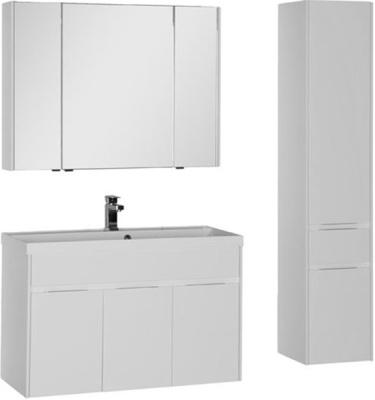 Тумба под раковину Aquanet Латина 100 179637 подвесная Белая