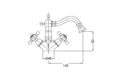 Смеситель для биде Bugnatese Revival 444 CR (хром)