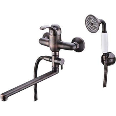 Смеситель для ванны WasserKRAFT Isar 1302L универсальный Темная бронза