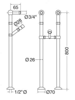 Колонны напольные Migliore Ricambi ML.RIC-20.100 CR (хром)