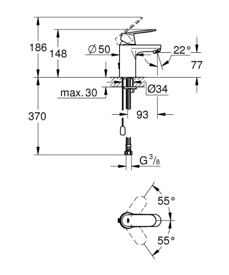 Смеситель для раковины Grohe Eurosmart Cosmopolitan 3282700E Хром