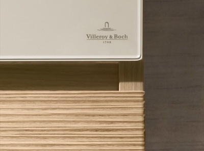 Тумба под раковину Villeroy&Boch Memento 80 Дуб светлый стекло Кремовое