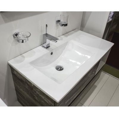 Тумба с раковиной Comforty Турин 90L 4137135 подвесная Дуб бежевый