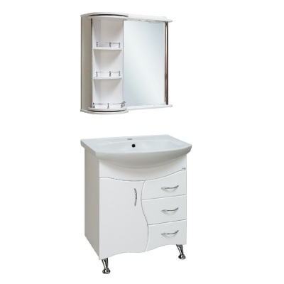 Зеркало со шкафом Runo Секрет 65 Белое