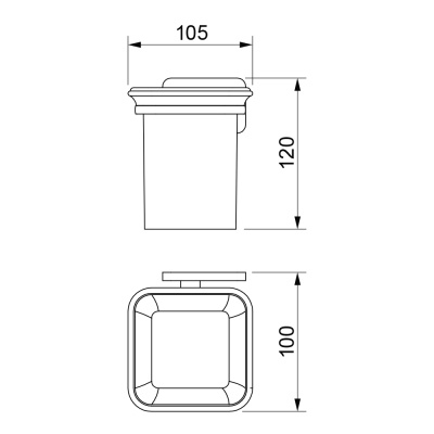 Стакан для зубных щеток Novella Saggio SG-01111 Хром
