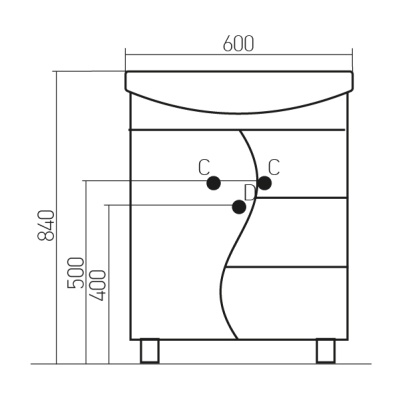 Тумба под раковину Mixline Венеция 60 530452 Белая Голубая