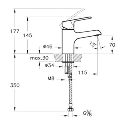Смеситель для раковины Vitra Axe S A41069EXP Хром