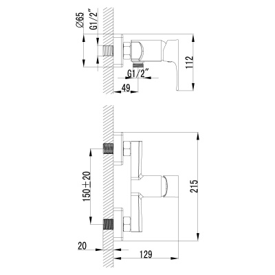 Смеситель для душа Lemark Plus Factor LM1603C Хром