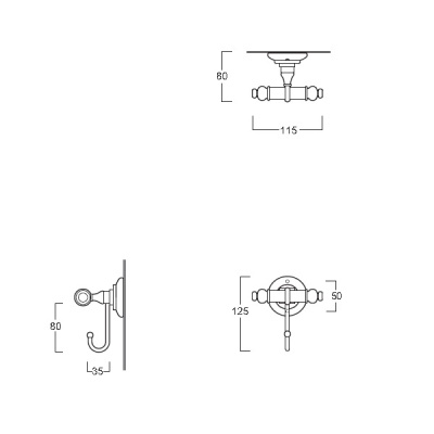 Крючок Simas Accessorie Victoria 260204 Хром