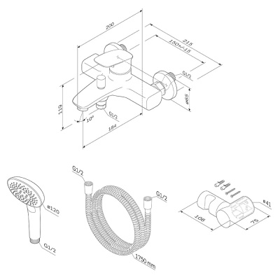 Смеситель для ванны AM.PM Spirit V2.1 F71A15000 Хром