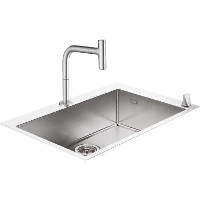 Кухонная мойка Hansgrohe C71-F655-09 43202800 со смесителем Нержавеющая сталь