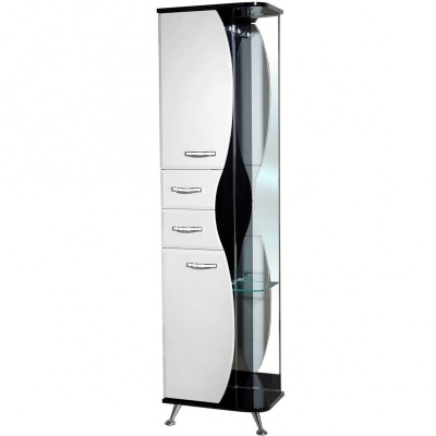 Шкаф пенал Bellezza Рио 50 L Черный Белый