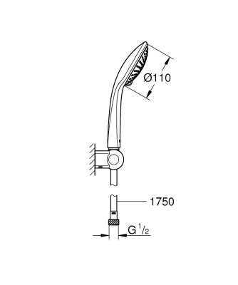 Душевой гарнитур Grohe Euphoria 110 Champagne 27355000 Хром