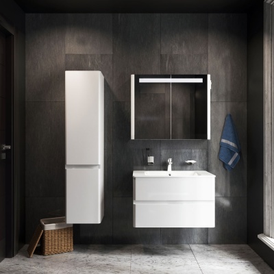 Зеркальный шкаф AM.PM Bliss L 80 с подсветкой Белый