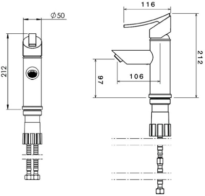 Смеситель для раковины Shouder Tenso 0090204 Хром