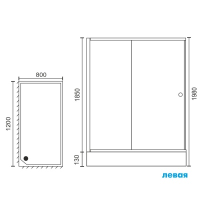 Душевой уголок Royal Bath HP 120х80 RB8120HP-C-CH-L с поддоном профиль Хром стекло матовое