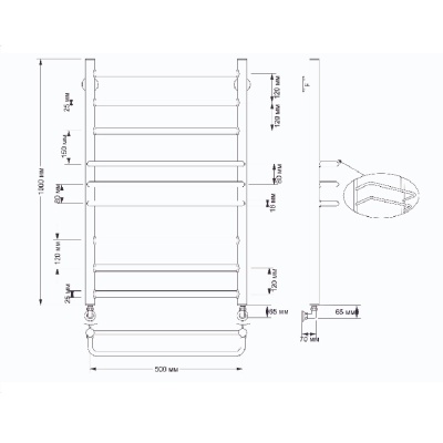 Водяной полотенцесушитель Secado Триест 50х100 Бронза