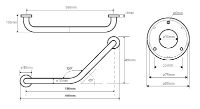 Поручень для ванны Bemeta Help 301102011 Хром