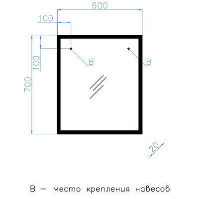 Зеркало Style Line Лофт 60 Бетон